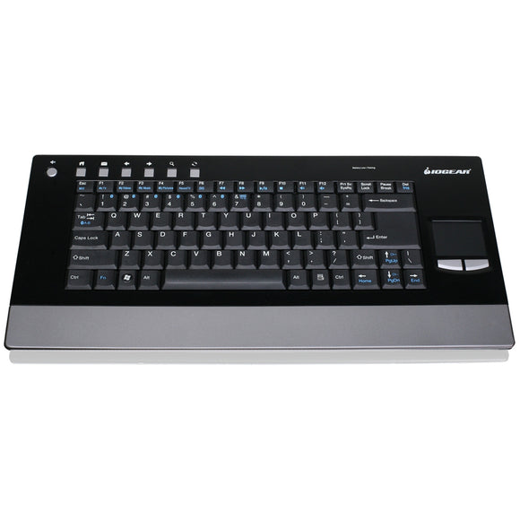 Iogear GKM611B Keyboard Wireless - Bluetooth - USB - 82 Key - English (US) - TouchPad - Computer
