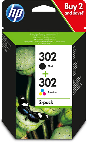 302 2-pack Black/Tri-color Original Ink Cartridges