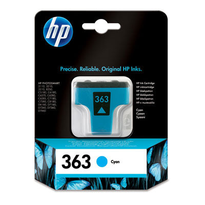 HP 363 Cyan Ink Cartridge with Vivera Ink