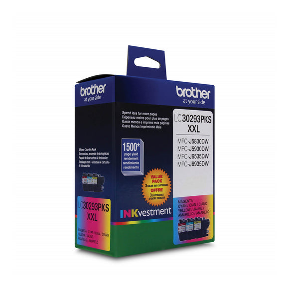 LC30293PKS 3 COLOR PACK INK FOR MFCJ5830DW MFCJ6535DW