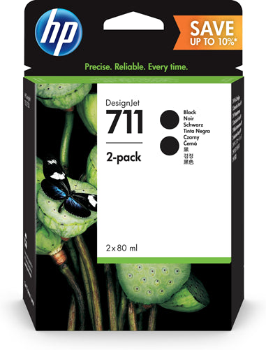 711 2-pack 80-ml Black DesignJet Ink Cartridges