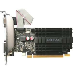 Zotac GeForce GT 710 Graphic Card - 954 MHz Core - 1 GB DDR3 SDRAM - SLI - Passive Cooler - OpenGL 4.5, OpenCL, DirectX 12 - 1 x HDMI - 1 x VGA - 1 x Total Number of DVI - PC - 3 x Monitors Supported